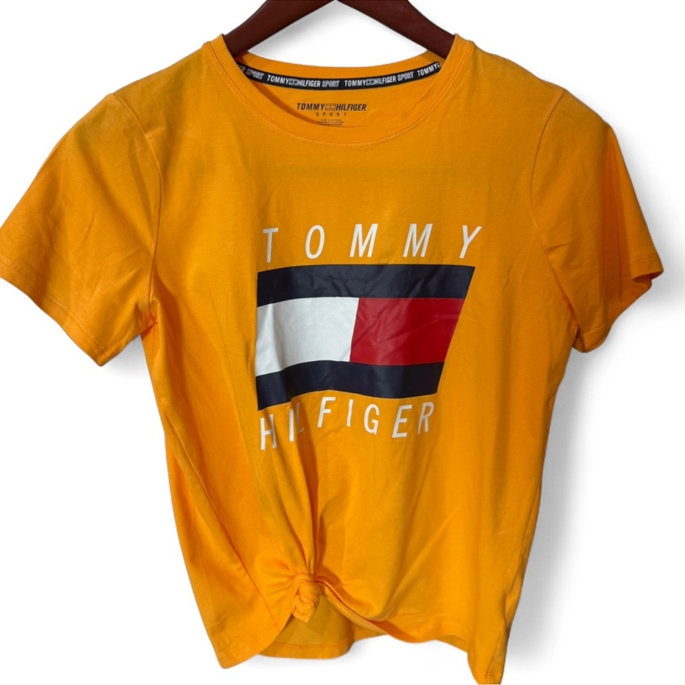 Tommy Hilfiger Women's Yellow Knot-Front Tee